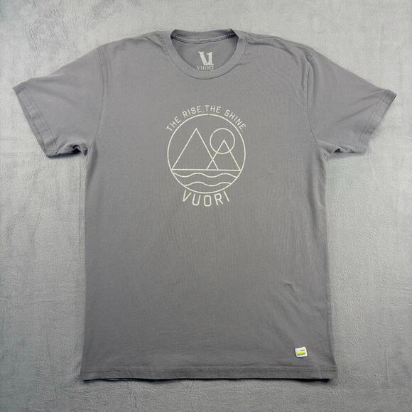 Vuori Other - Vuori "The Rise. The Shine." T-shirt Men's Medium Gray Short Sleeve Designer